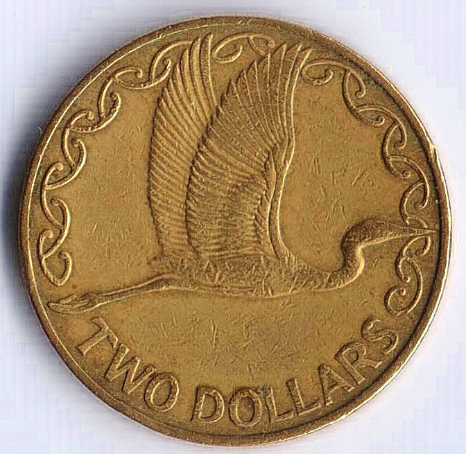 Монета 2 доллара. 1999 год, Новая Зеландия.