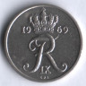 Монета 10 эре. 1969 год, Дания. C;S.