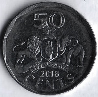 Монета 50 центов. 2018 год, Свазиленд.