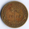 Монета 1 шиллинг. 1943 год, Британская Западная Африка.