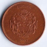 Монета 5 долларов. 2005 год, Гайана.
