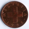 Монета 1 раппен. 1985 год, Швейцария.