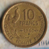 Монета 10 франков. 1950(B) год, Франция.
