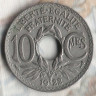 Монета 10 сантимов. 1922 год, Франция. 