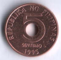 5 сентимо. 1995 год, Филиппины.