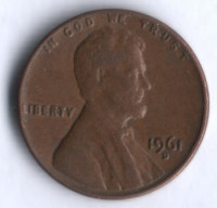 1 цент. 1961(D) год, США.