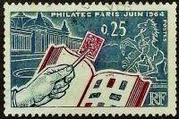 Почтовая марка. "Международная филателистическая выставка в Париже". 1963 год, Франция.