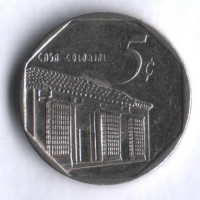 Монета 5 сентаво. 1999 год, Куба. Конвертируемая серия.
