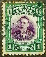 Почтовая марка (1 c.). "Бартоломео Масо". 1910 год, Куба.