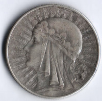 Монета 10 злотых. 1932 год, Польша. Королева Ядвига.
