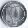 Монета 10 геллеров. 1982 год, Чехословакия.
