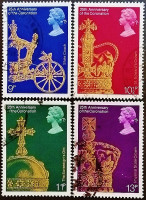 Набор почтовых марок (4 шт.). "25 лет коронации Елизаветы II". 1978 год, Великобритания.