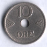 Монета 10 эре. 1927 год, Норвегия.