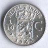 Монета 1/10 гульдена. 1945(P) год, Нидерландская Индия.