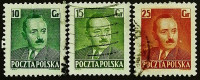 Набор почтовых марок (3 шт.). "Президент Польши Болеслав Берут". 1950 год, Польша.