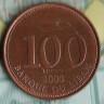 Монета 100 ливров. 2000 год, Ливан.