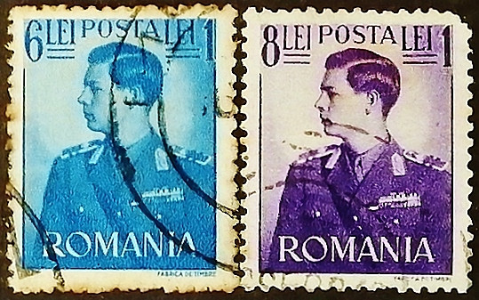 Набор почтовых марок (2 шт.). "Король Михай I". 1940-1942 годы, Румыния.