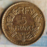 Монета 5 франков. 1946(C) год, Франция. Колониальный выпуск.