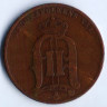 Монета 5 эре. 1883 год, Швеция.