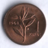 1 куруш. 1968 год, Турция.