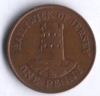Монета 1 пенни. 1985 год, Джерси.