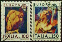 Набор почтовых марок (2 шт.). "Европа (C.E.P.T.)". 1975 год, Италия.