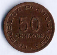 Монета 50 сентаво. 1945 год, Мозамбик (колония Португалии).