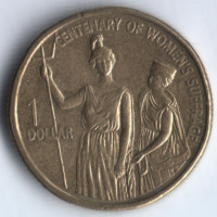 Монета 1 доллар. 2003 год, Австралия. Избирательное право женщин.