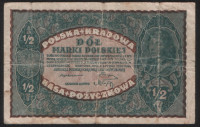 Бона 1/2 марки. 1920 год, Польская Республика.