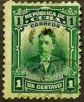 Почтовая марка (1 c.). "Бартоломео Масо". 1911 год, Куба.