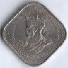 Монета 10 шиллингов. 1966 год, Гернси. 900 лет Норманского завоевания Англии.