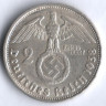 2 рейхсмарки. 1938 год (B), Третий Рейх. Гинденбург.