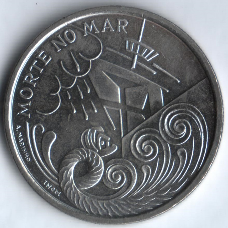 Монета 200 эскудо. 1999 год, Португалия. Кораблекрушение.