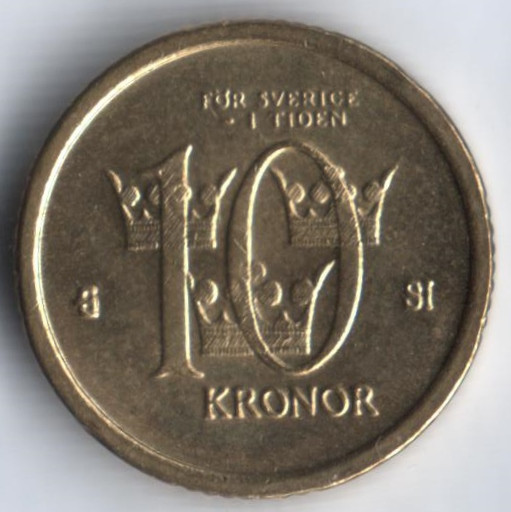 10 крон. 2007 год, Швеция. 10 крон. 2007 год, Швеция.