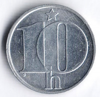 Монета 10 геллеров. 1986 год, Чехословакия.