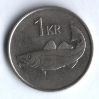 Монета 1 крона. 1984 год, Исландия.