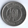 Монета 1 крона. 1984 год, Исландия.
