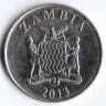 Монета 1 квача. 2013 год, Замбия.