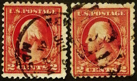Набор марок (2 шт.). "Джорж Вашингтон". 1910-1917 годы, США.