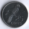 Монета 25 центов. 2003 год, Сейшельские острова.