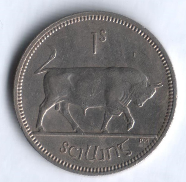 Монета 1 шиллинг. 1962 год, Ирландия.