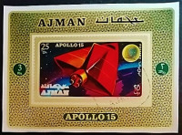 Мини-блок. "Аполлон-15 (I)". 1971 год, Аджман.