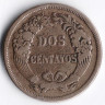 Монета 2 сентаво. 1863 год, Перу.