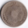 Монета 2 сентаво. 1863 год, Перу.