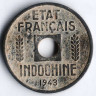 Монета 1/4 сантима. 1943 год, Французский Индокитай.