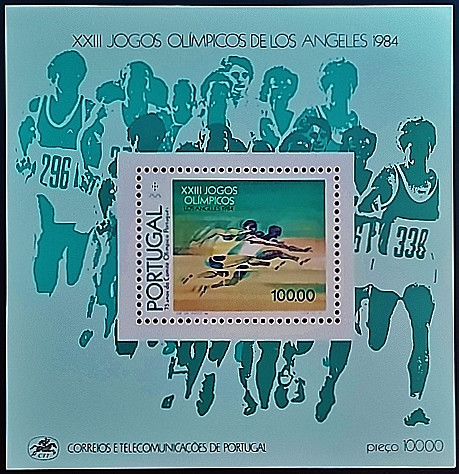 Мини-блок. "Летние Олимпийские игры, Лос-Анджелес`1984". 1984 год, Португалия.