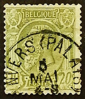 Почтовая марка. "Король Леопольд II". 1886 год, Бельгия.