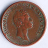 Монета 1 ригсбанкскиллинг. 1813 год, Дания.