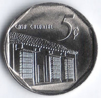Монета 5 сентаво. 2009 год, Куба. Конвертируемая серия.