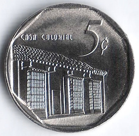Монета 5 сентаво. 2009 год, Куба. Конвертируемая серия.